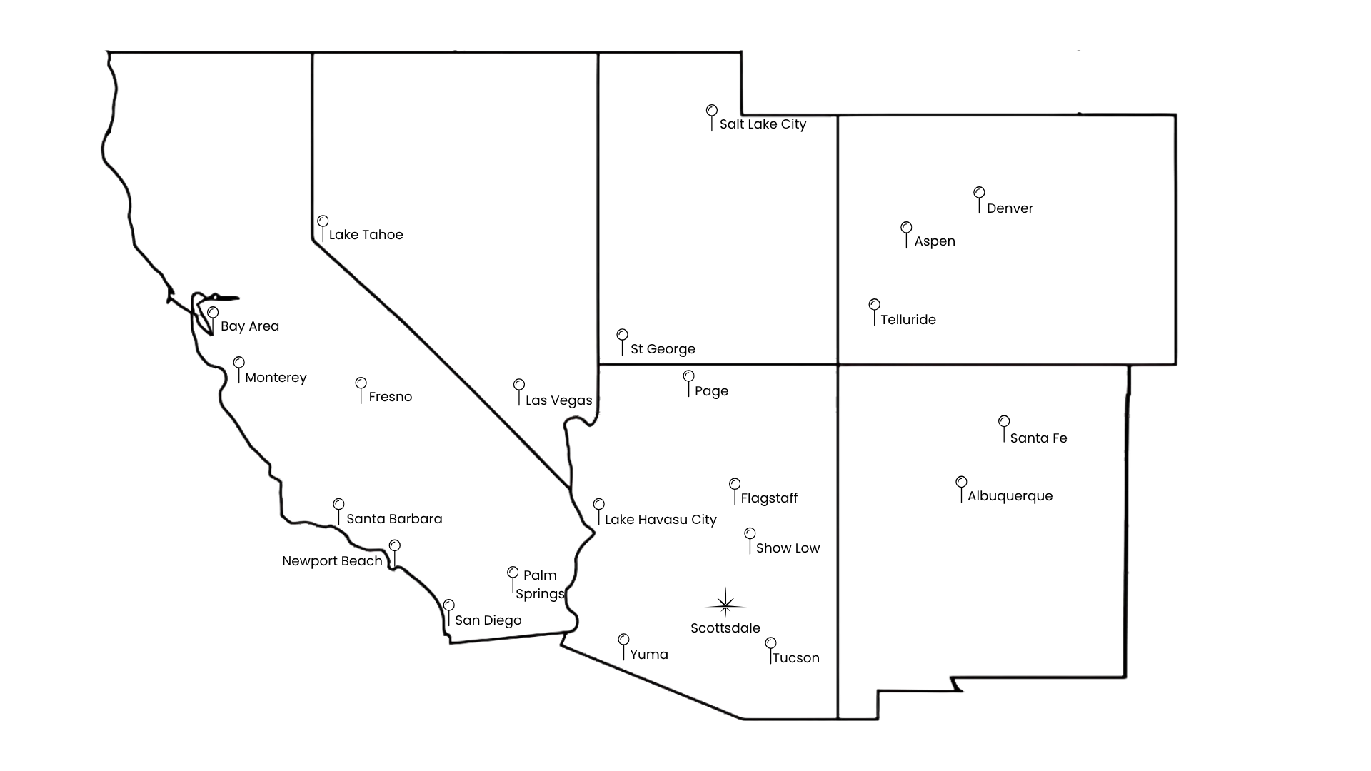 Vision Jet Charter Route Map
